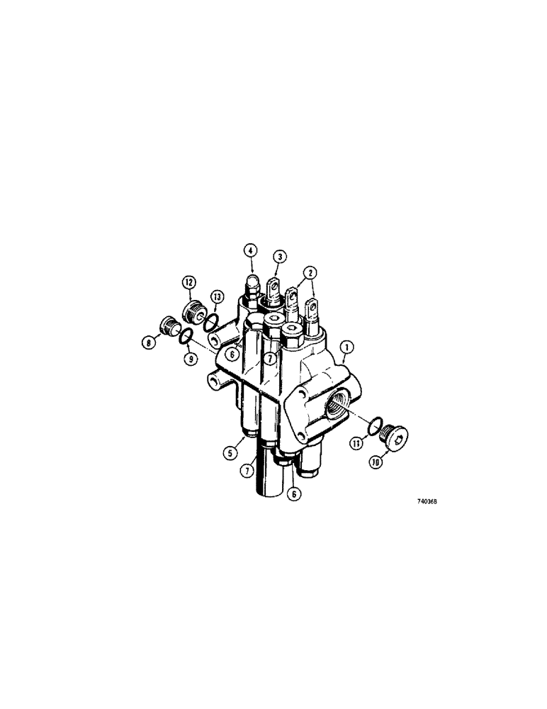 Схема запчастей Case 350 - (338[1]) - D45041 EQUIPMENT VALVE - THREE SPOOL (07) - HYDRAULIC SYSTEM