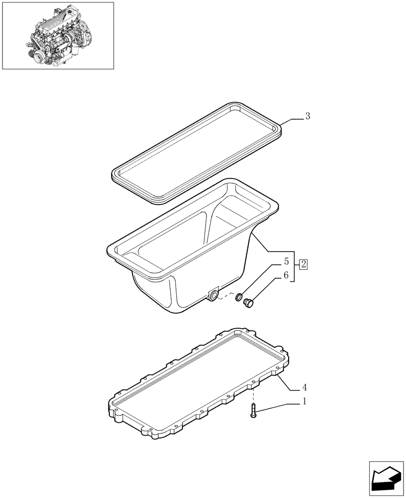 Схема запчастей Case F2CE9684E E002 - (0.04.2[01]) - OIL SUMP & RELATED PARTS (504143995) 