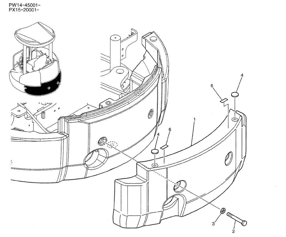 Схема запчастей Case CX31B - (05-001) - CONTERWEIGHT INSTAL (GAIN) (39) - FRAMES AND BALLASTING