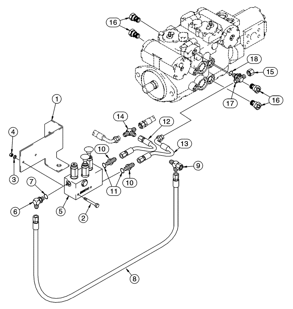 Схема запчастей Case 90XT - (07-05) - BRAKE RELEASE MANUAL (07) - BRAKES