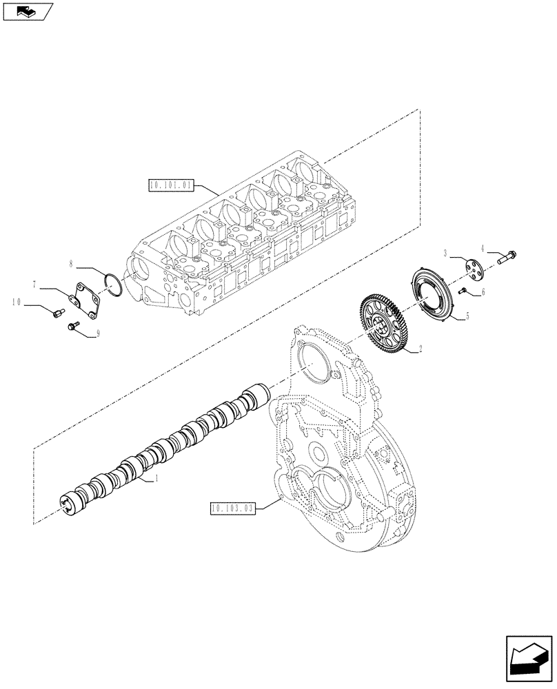 Схема запчастей Case F3BE0684N E918 - (10.106.01) - CAMSHAFT - TIMING CONTROL (504227216) (10) - ENGINE