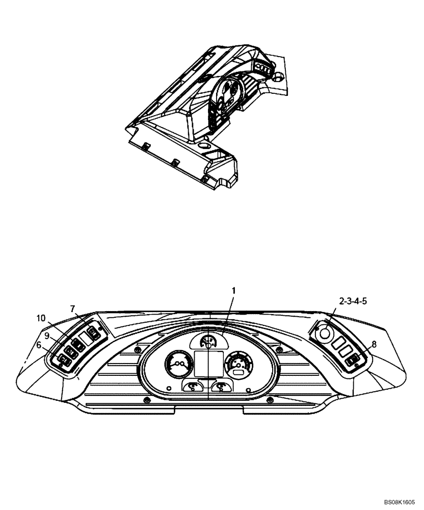 Схема запчастей Case 330B - (67A00002017[001]) - INSTRUMENT PANEL INSTAL (P.I.N. HHD0330BN7PG57000 AND AFTER) (84169106) (13) - Electrical System / Decals