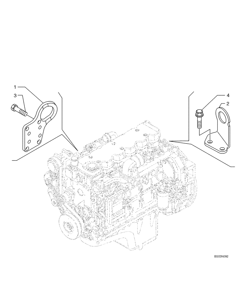 Схема запчастей Case 621E - (02-41) - ENGINE - LIFT HOOKS (02) - ENGINE