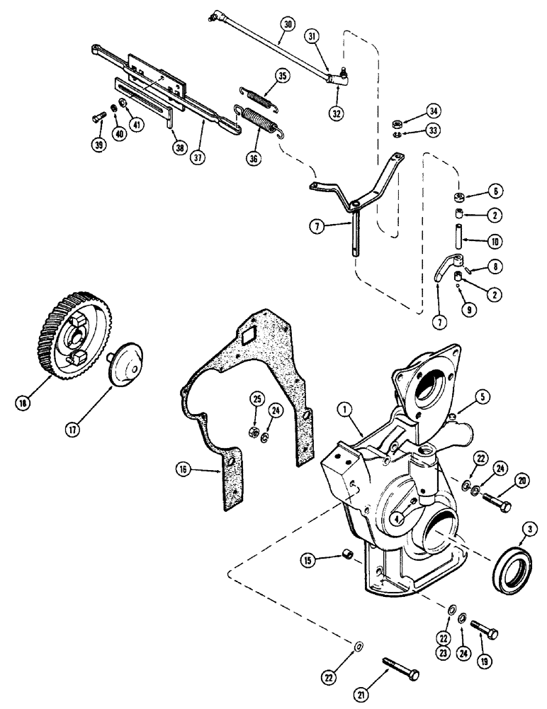 Схема запчастей Case 580B - (072) - TIMING GEAR COVER AND GOVERNOR, (188) SPARK IGNITION ENGINE (03) - FUEL SYSTEM