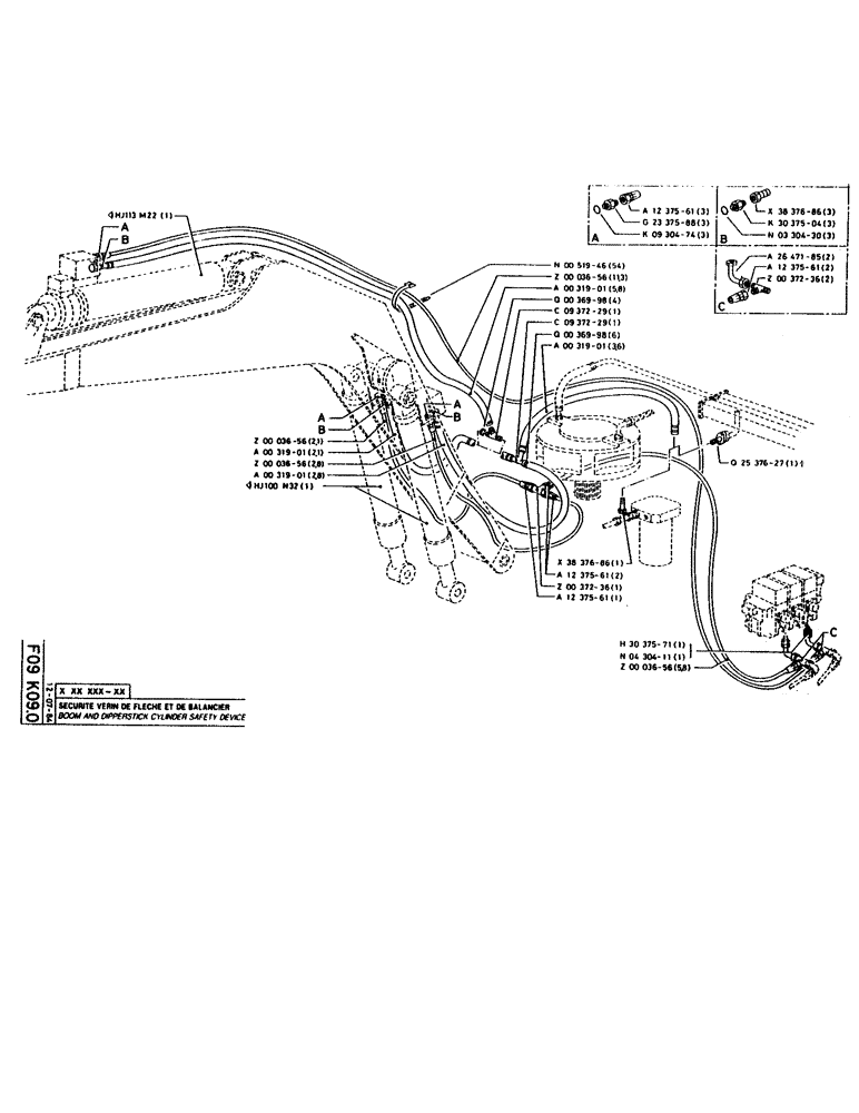 Схема запчастей Case 160CK - (132) - BOOM AND DIPPERSTICK CYLINDER SAFETY DEVICE (07) - HYDRAULIC SYSTEM