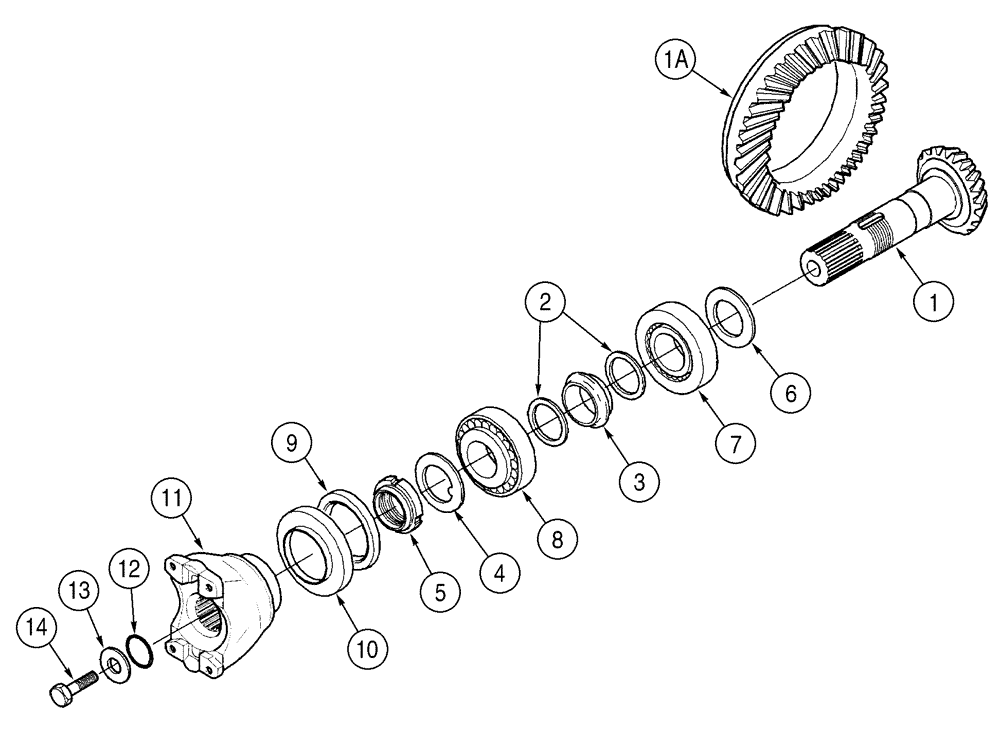 Схема запчастей Case 521D - (06-24) - AXLE, FRONT - DIFFERENTIAL CARRIER (06) - POWER TRAIN