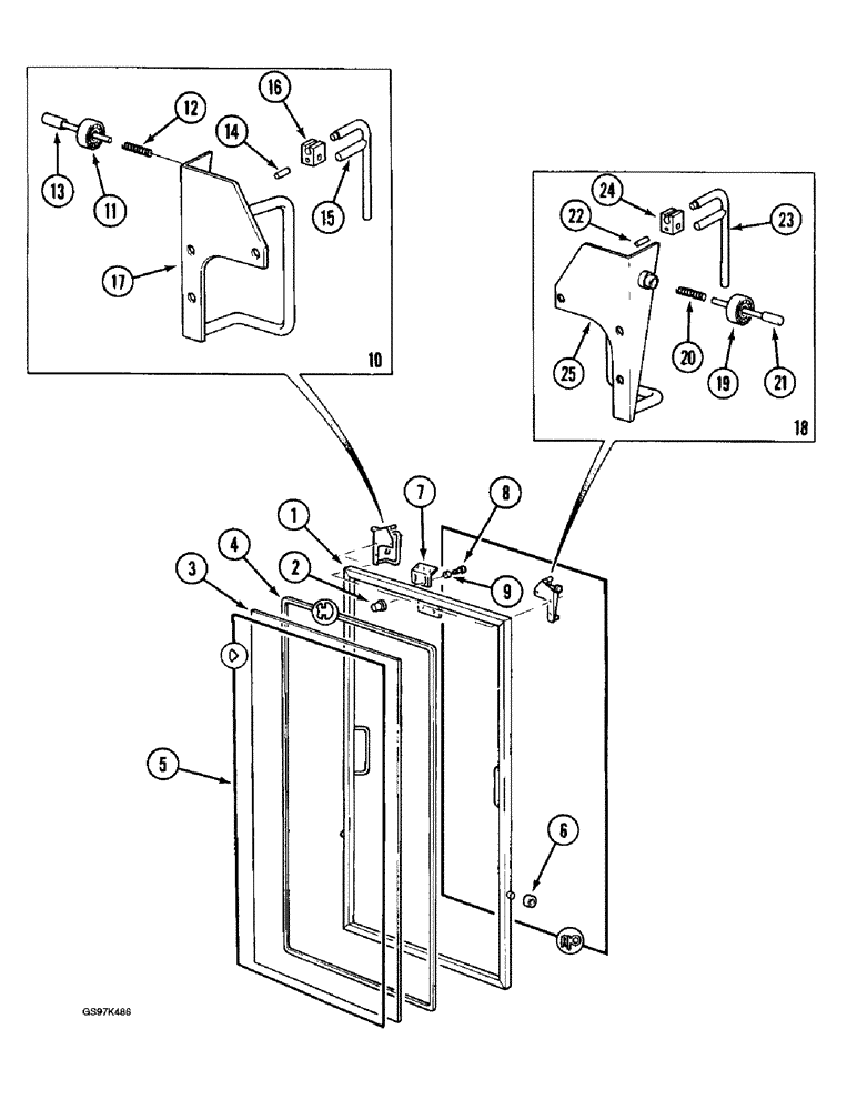 Схема запчастей Case 170C - (9-102) - CAB WINDSHIELD, P.I.N. 02321 AND AFTER (09) - CHASSIS