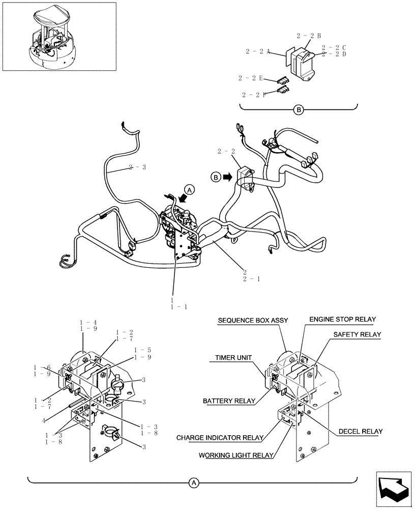 Схема запчастей Case CX22B - (327-01A[1]) - RELAY ASSY (55) - ELECTRICAL SYSTEMS