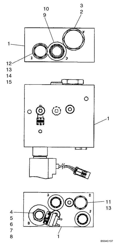 Схема запчастей Case 60XT - (08-17) - VALVE ASSY- SELF-LEVELING, DUAL (70XT) BSN JAF0371243 (08) - HYDRAULICS