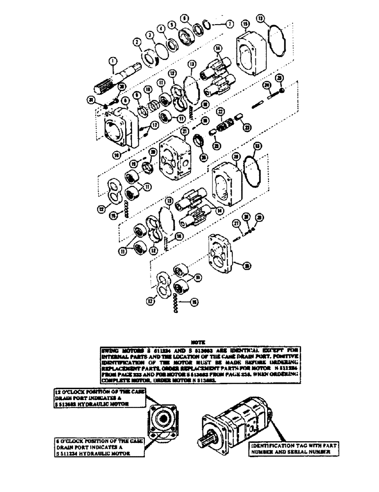 Схема запчастей Case 40 - (232) - SWING MOTOR (35) - HYDRAULIC SYSTEMS