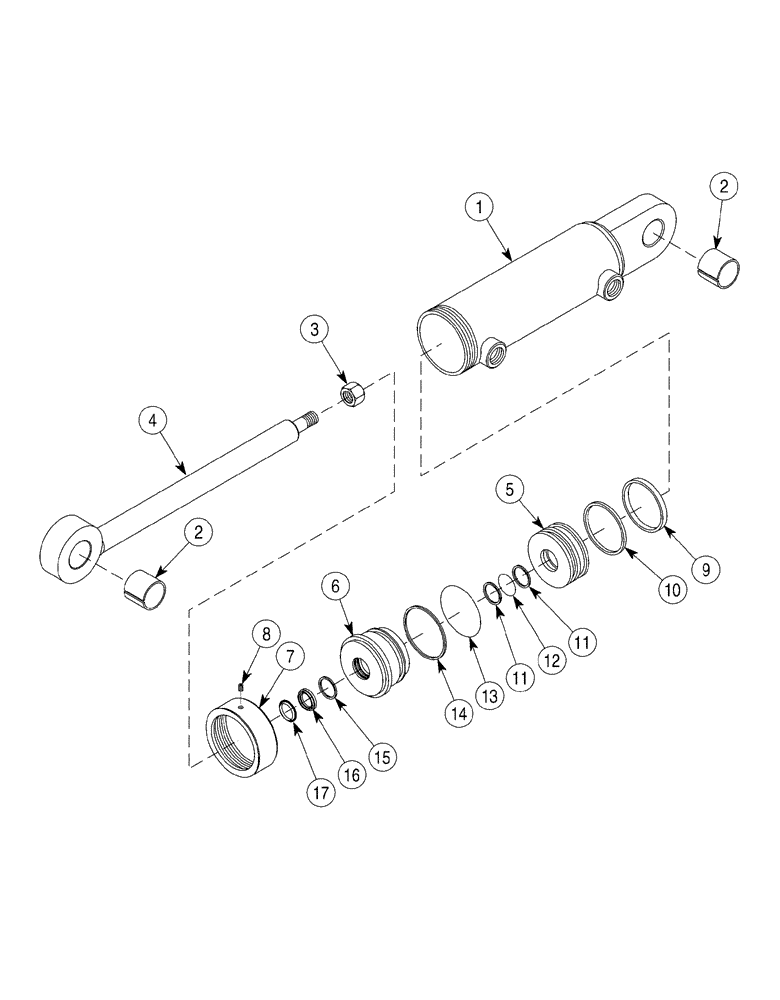 Схема запчастей Case 6030 - (08-16) - CYLINDER ASSY BOOM (08) - HYDRAULICS