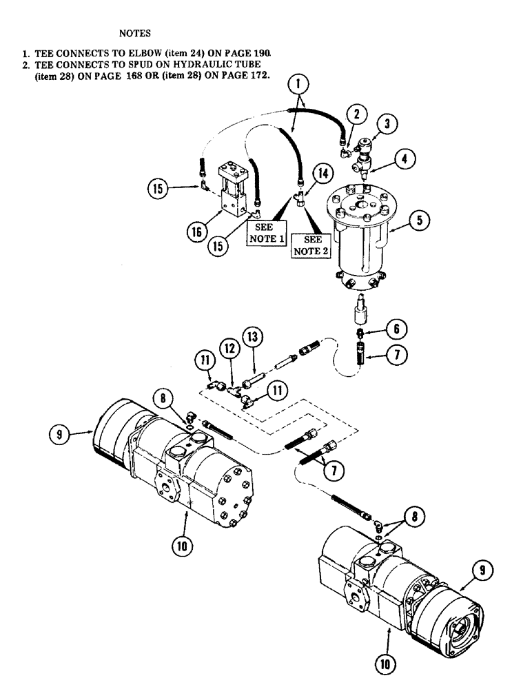 Схема запчастей Case 40 - (196) - OPTIONAL TWO SPEED DRIVE TUBING (35) - HYDRAULIC SYSTEMS