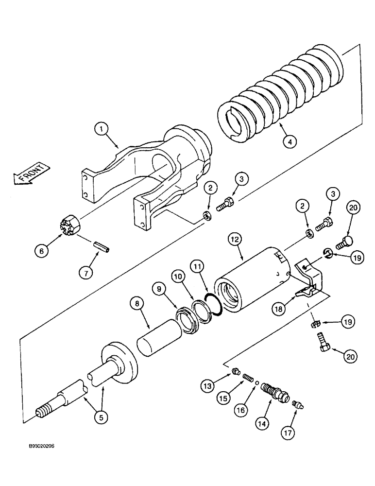 Схема запчастей Case 9010 - (5-08) - TRACK ADJUSTER (11) - TRACKS/STEERING