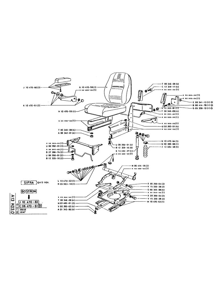 Схема запчастей Case 220 - (025) - SEAT (12) - Chassis/Attachments