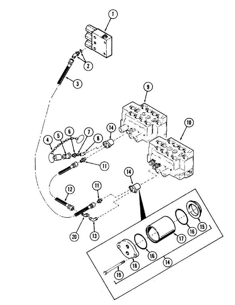 Схема запчастей Case 40 - (184) - DRIVE LOCK TUBING (35) - HYDRAULIC SYSTEMS