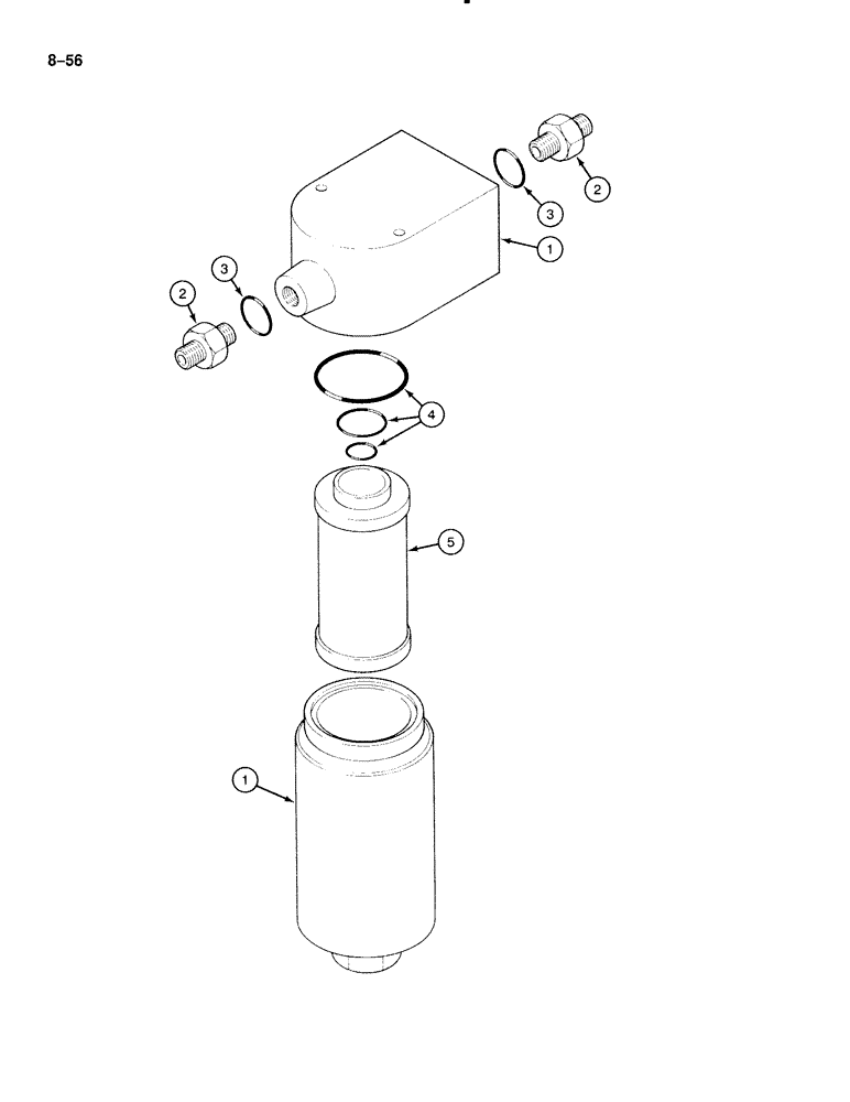 Схема запчастей Case 888 - (8-056) - HYDRAULIC OIL FILTER, P.I.N. FROM 74362 AND AFTER (08) - HYDRAULICS