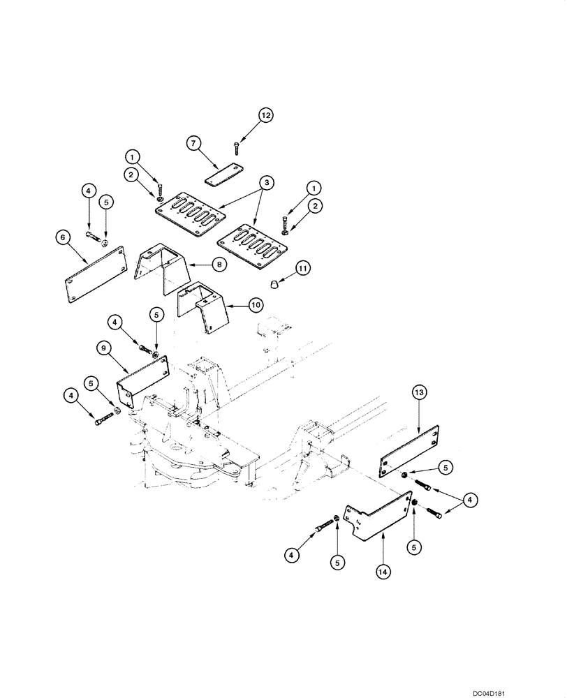 Схема запчастей Case 885 - (09.25[00]) - PROTECTION PLATES - REAR CHASSIS (09) - CHASSIS