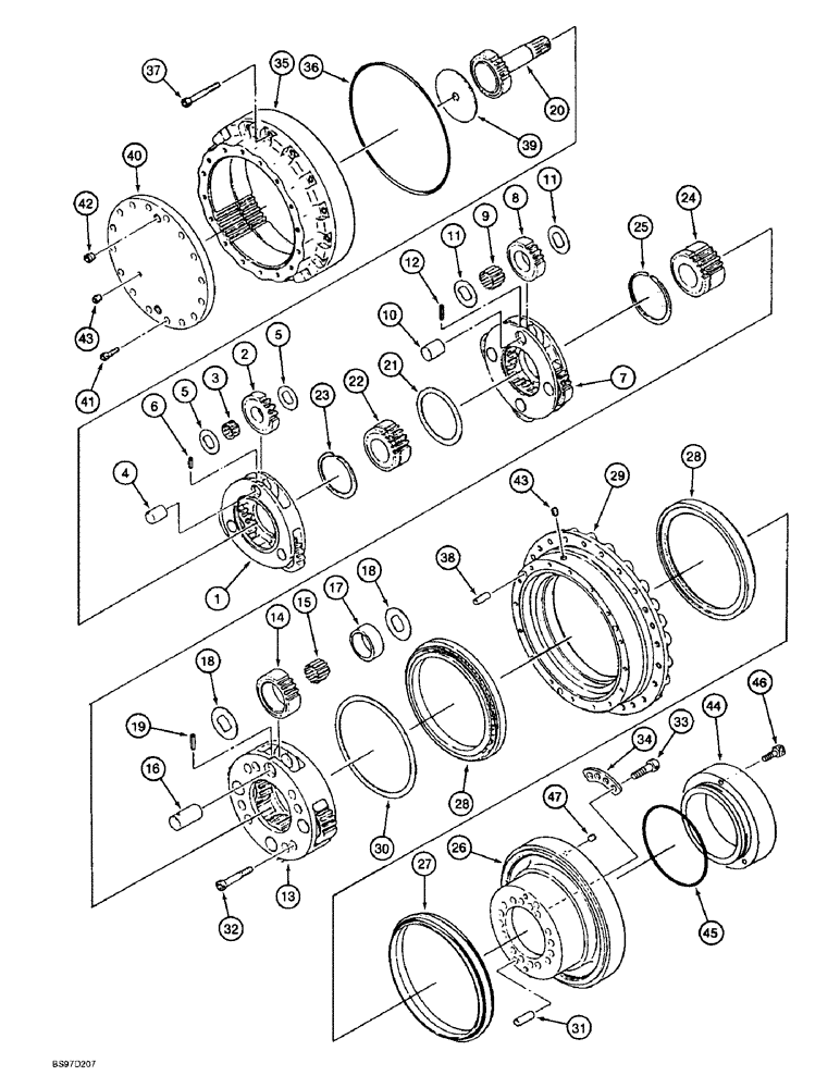 Схема запчастей Case 9045B - (6-04) - FINAL DRIVE TRANSMISSION (06) - POWER TRAIN