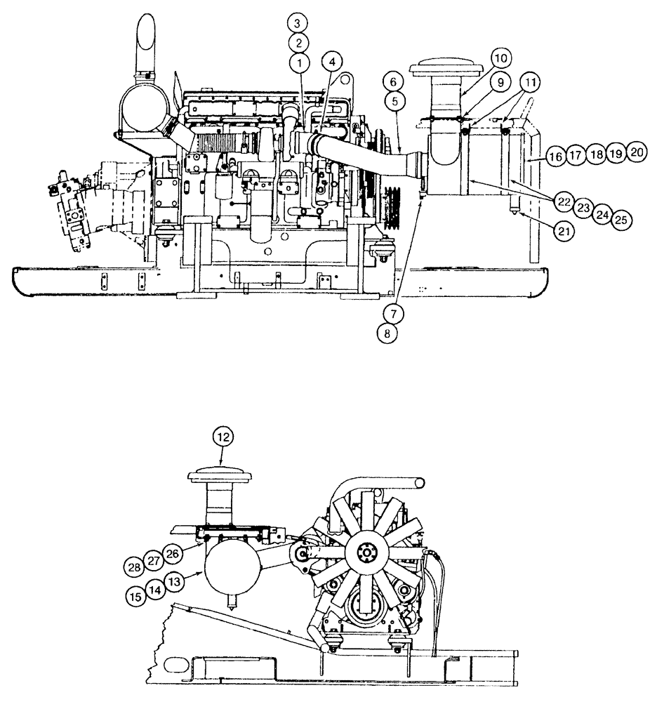 Схема запчастей Case 9050B - (2-010) - AIR CLEANER SYSTEM, PRIOR TO P.I.N. EAC0501126 (02) - ENGINE