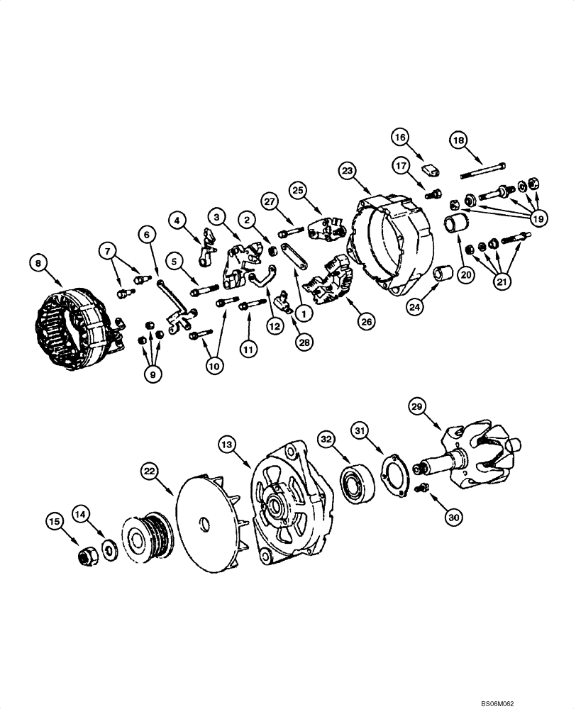 Схема запчастей Case 845 - (04.05[00]) - ALTERNATOR 70A - COMPONENTS (04) - ELECTRICAL SYSTEMS