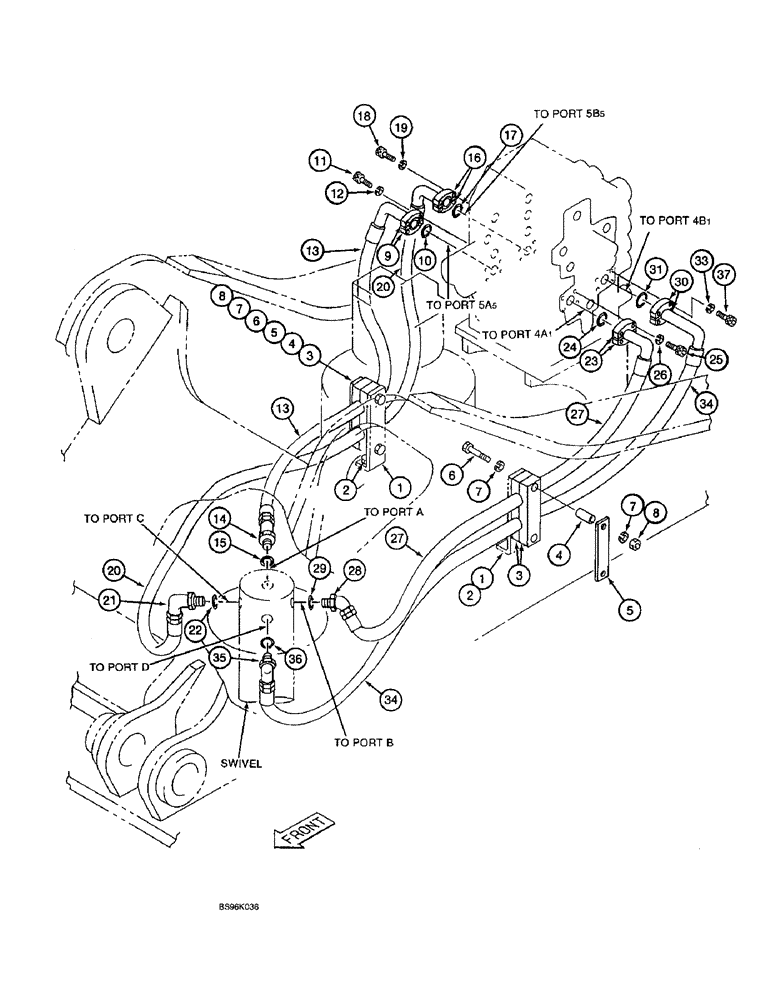 Схема запчастей Case 9060B - (8-080) - TRACK DRIVE HYDRAULIC CIRCUIT (08) - HYDRAULICS