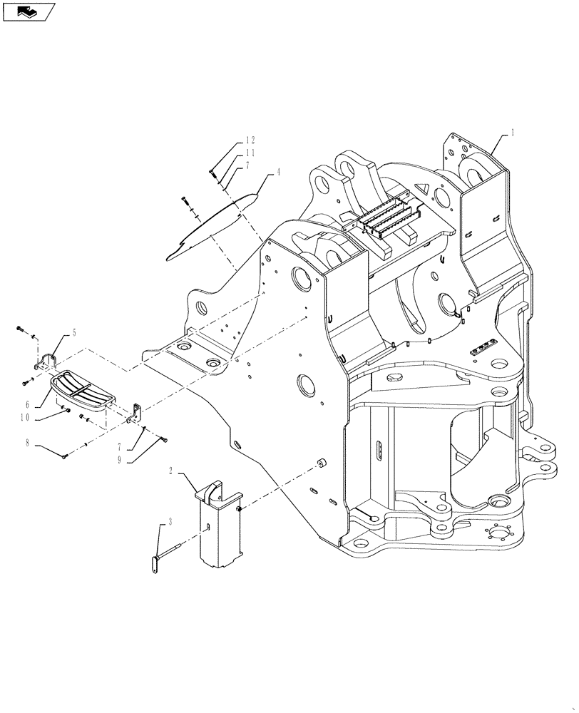 Схема запчастей Case 1121F - (39.125.01) - FRONT CHASSIS INSTALLATION (39) - FRAMES AND BALLASTING