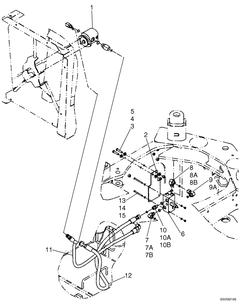 Схема запчастей Case 621D - (02-07A) - COOLING SYSTEM - MOTOR, DRIVE (STANDARD FAN DRIVE) (02) - ENGINE