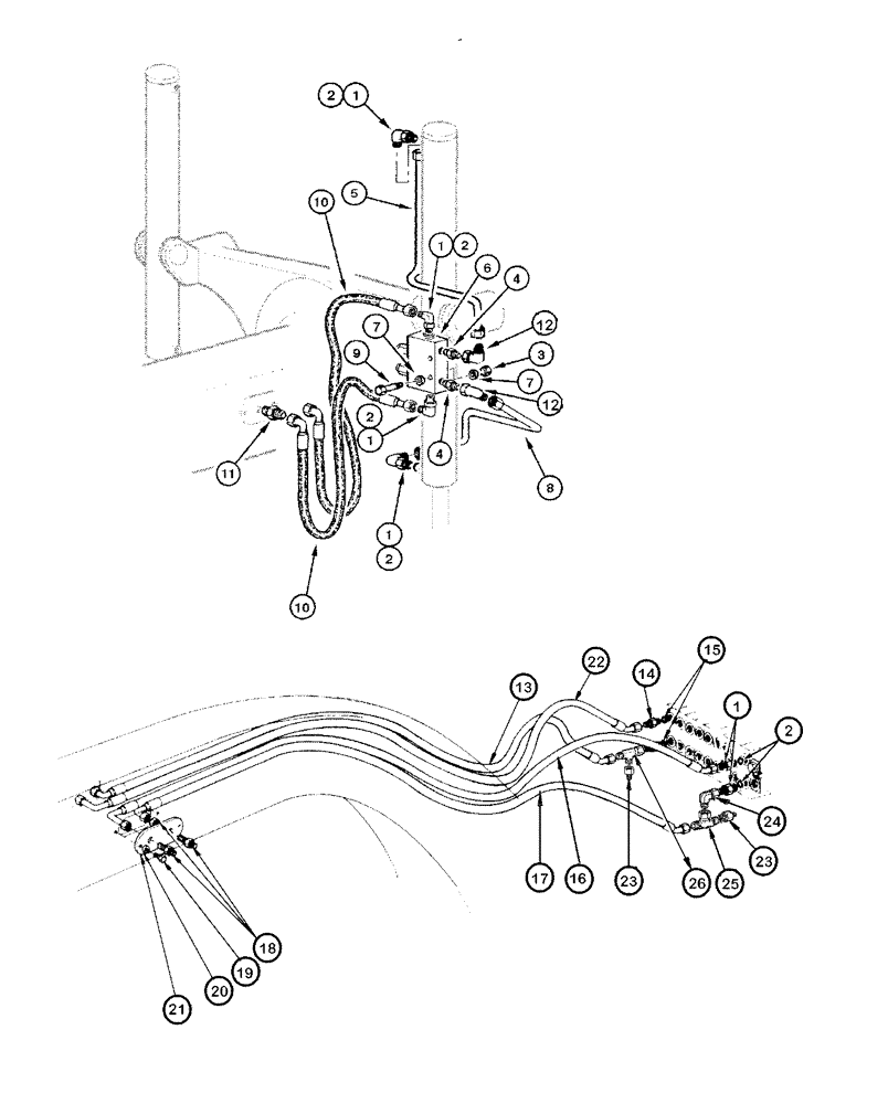 Схема запчастей Case 865 DHP - (8-026) - BLADE HYDRAULIC CIRCUIT - LIFTING (08) - HYDRAULICS