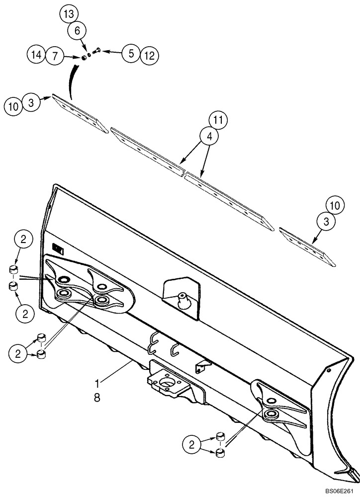 Схема запчастей Case 1150K - (09-03) - BLADE, DOZER - EDGES, CUTTING (09) - CHASSIS/ATTACHMENTS