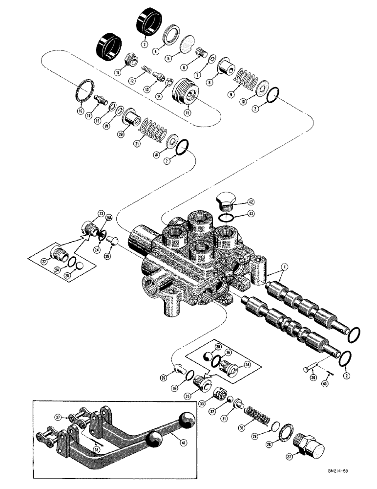 Схема запчастей Case 420C - (160) - D25450 HYDRAULIC CONTROL VALVE (07) - HYDRAULIC SYSTEM