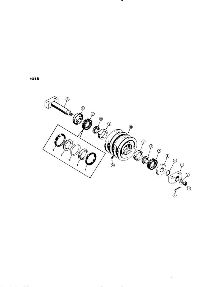 Схема запчастей Case 1150 - (101A) - D36466 AND D36356 TRACK ROLLERS, (USED BEFORE TRACTOR SERIAL NO. 7109590) (04) - UNDERCARRIAGE