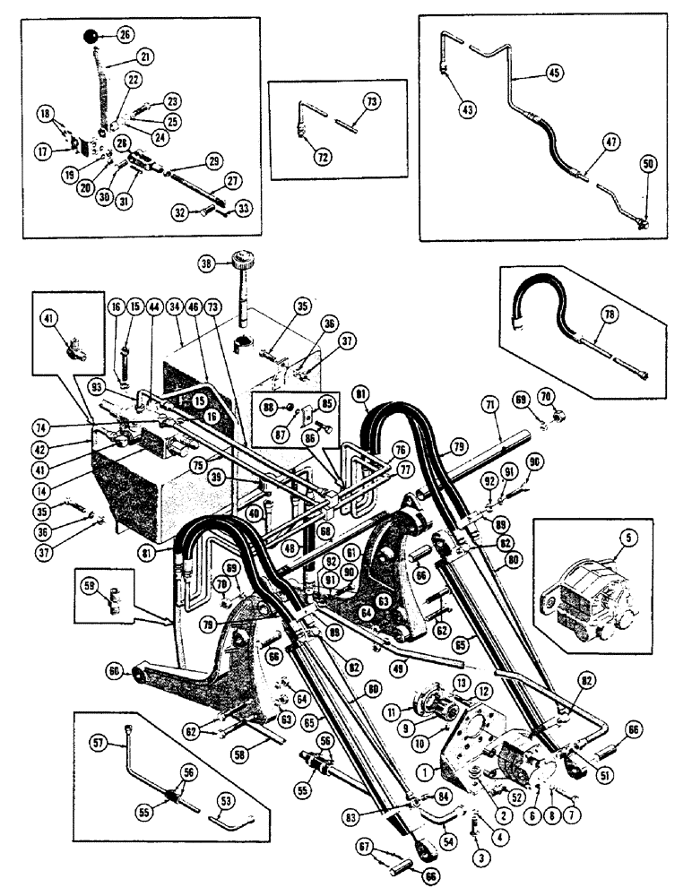 Схема запчастей Case 600 - (176) - STRAIGHT OR ANGLE DOZER HYDRAULIC INST., (USED UP TO S/N 7060799) (07) - HYDRAULIC SYSTEM