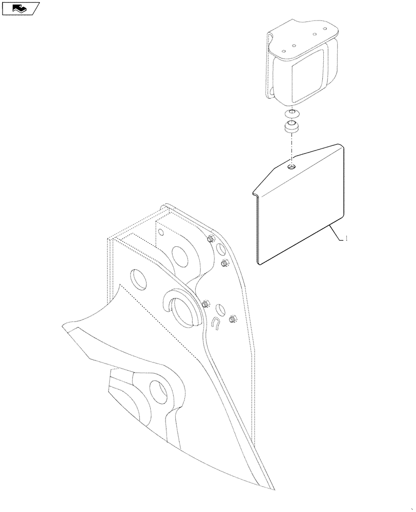 Схема запчастей Case 621F - (88.100.03) - LICENSE PLATE MOUNTING,FRONT (88) - ACCESSORIES