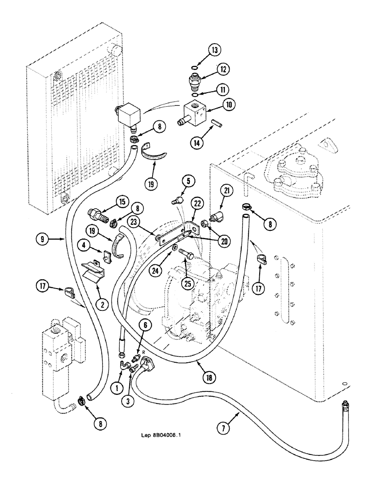 Схема запчастей Case 688C - (8B-14) - ENGINE MODULE HYDRAULIC CIRCUIT, (10998-11102) (07) - HYDRAULIC SYSTEM