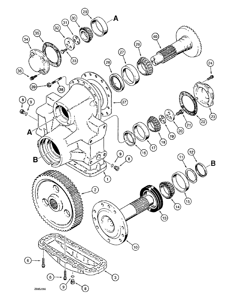 Схема запчастей Case 550E - (6-22) - TRANSMISSION FINAL DRIVE, 64 INCH GAUGE LGP MODELS (06) - POWER TRAIN