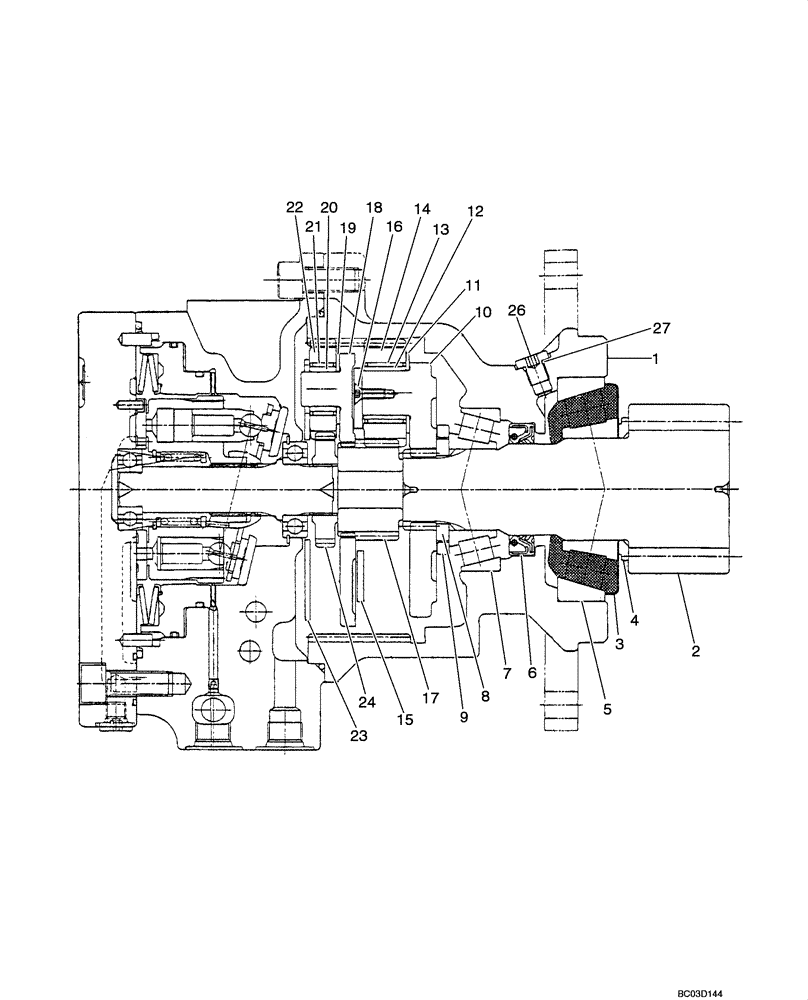 Схема запчастей Case CX36 - (08-34[00]) - GEAR ASSY, REDUCTION - MOTOR, SWING (08) - HYDRAULICS