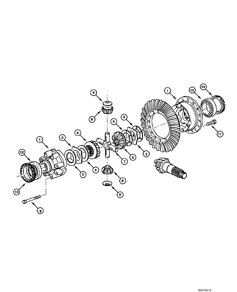 Схема запчастей Case 865 VHP - (06.29[00]) - REAR AXLE GRAZIANO - DIFFERENTIAL (06) - POWER TRAIN