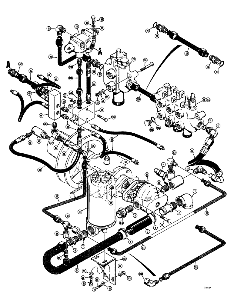 Схема запчастей Case 1500-SERIES - (066) - BASIC HYDRAULIC SYSTEM, MODELS WITH EXTERNAL HIGH PRESSURE RELIEF (35) - HYDRAULIC SYSTEMS