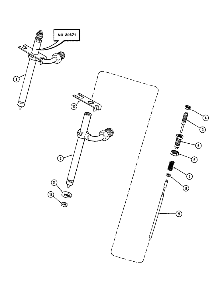 Схема запчастей Case 580B - (043A) - FUEL INJECTION NOZZLE, (188) DIESEL ENGINE (03) - FUEL SYSTEM