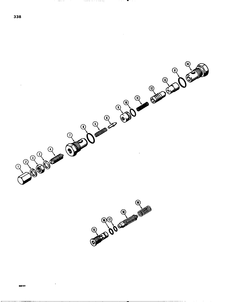 Схема запчастей Case 580C - (338) - HYDRECO LOADER CONTROL VALVE, MAIN RELIEF VALVE (08) - HYDRAULICS