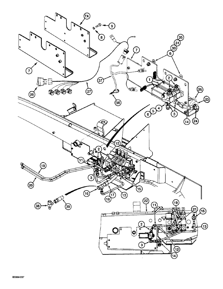 Схема запчастей Case 570LXT - (8-056) - RIDE CONTROL HYDRAULIC AND ELECTRICAL CIRCUIT (08) - HYDRAULICS