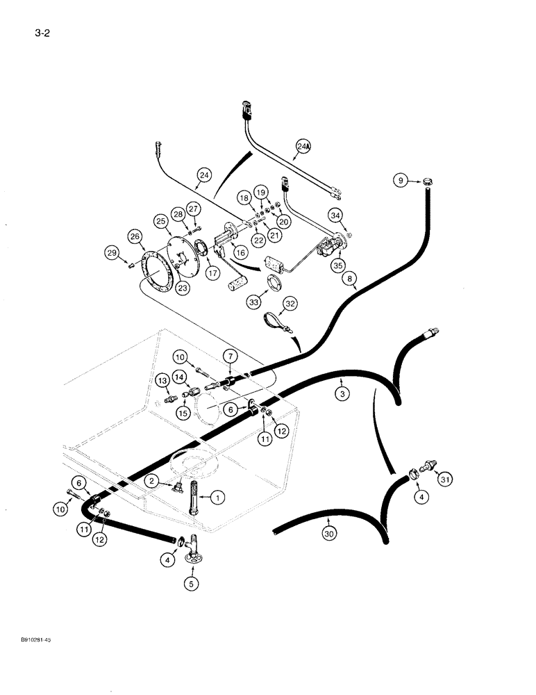 Схема запчастей Case 780D - (3-02) - FUEL TANK AND FUEL LINES (03) - FUEL SYSTEM