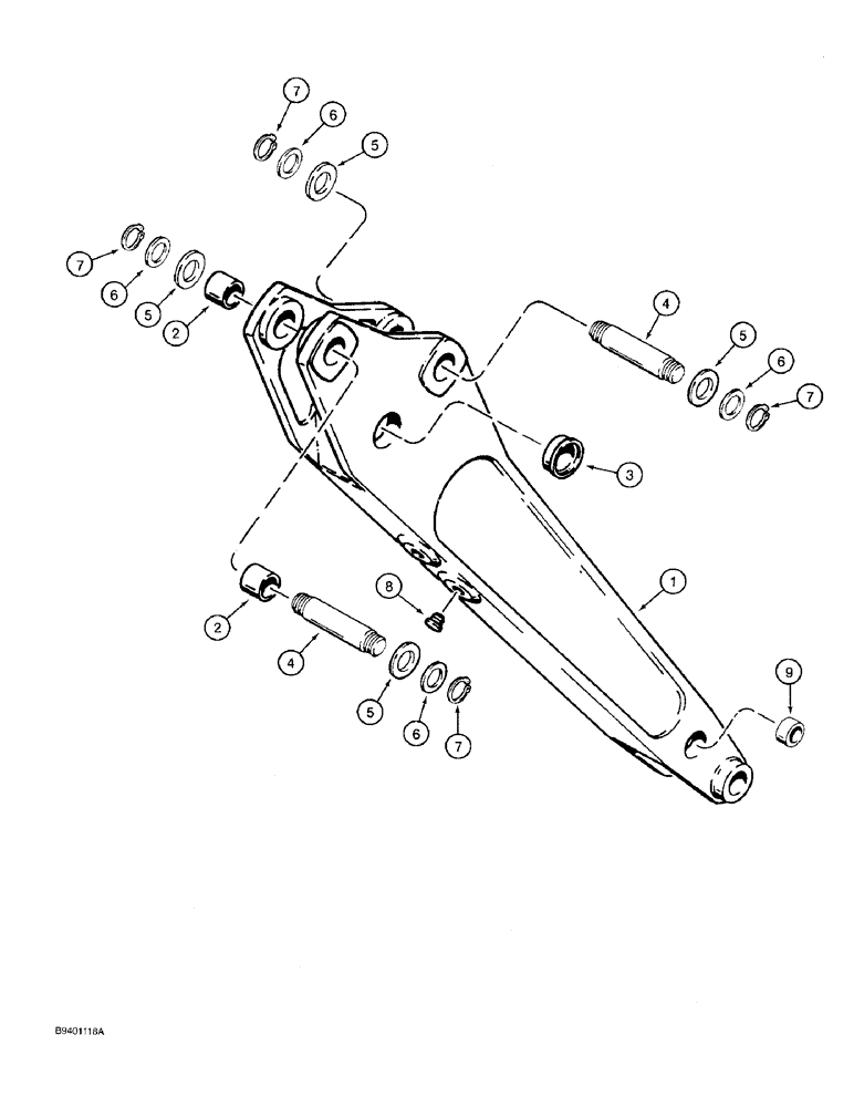 Схема запчастей Case 580SK - (9-047A) - BACKHOE DIPPER ASSEMBLY KIT (09) - CHASSIS/ATTACHMENTS