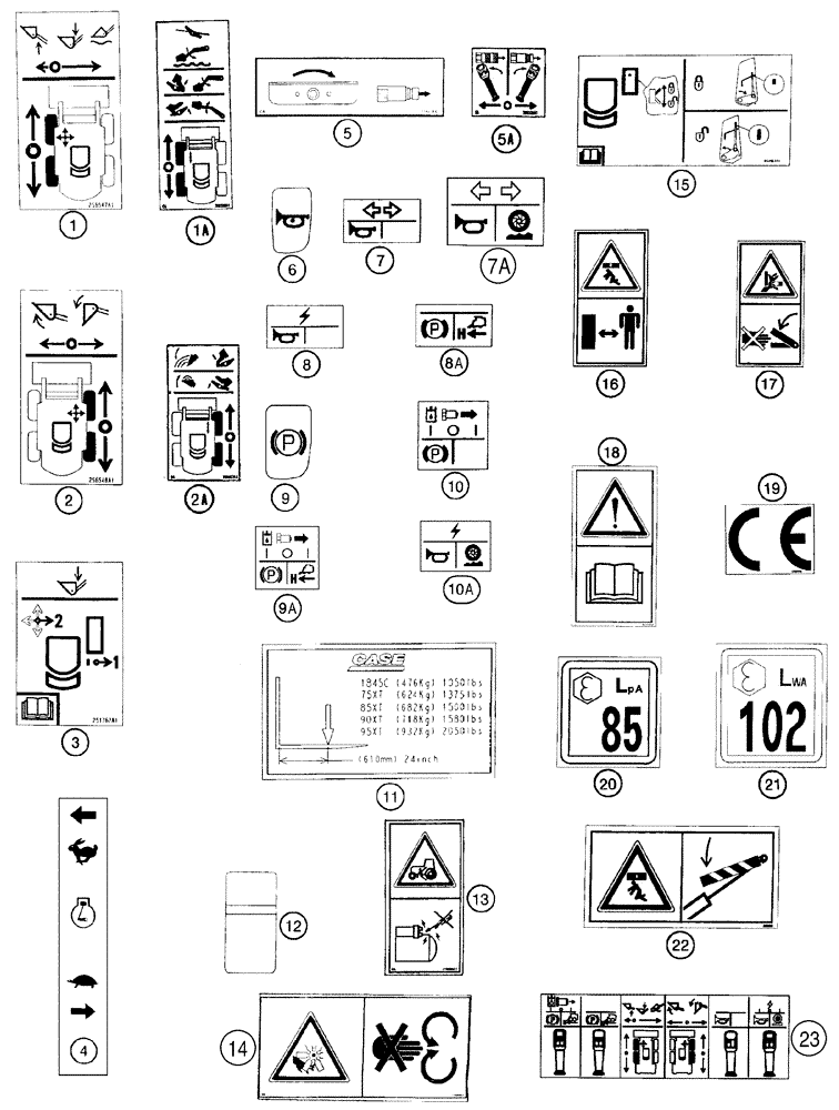 Схема запчастей Case 90XT - (09-74) - DECALS (09) - CHASSIS