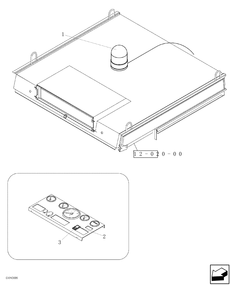 Схема запчастей Case SV228 - (04-004-00[01]) - ROTATING BEACON (06) - ELECTRICAL SYSTEMS