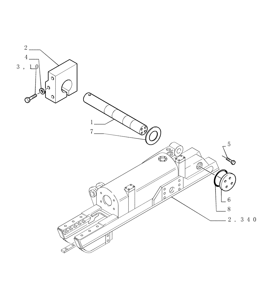 Схема запчастей Case 1850K - (2.345[02]) - SUSPENSION - VERSION (01-02) (07) - HYDRAULIC SYSTEM/FRAME