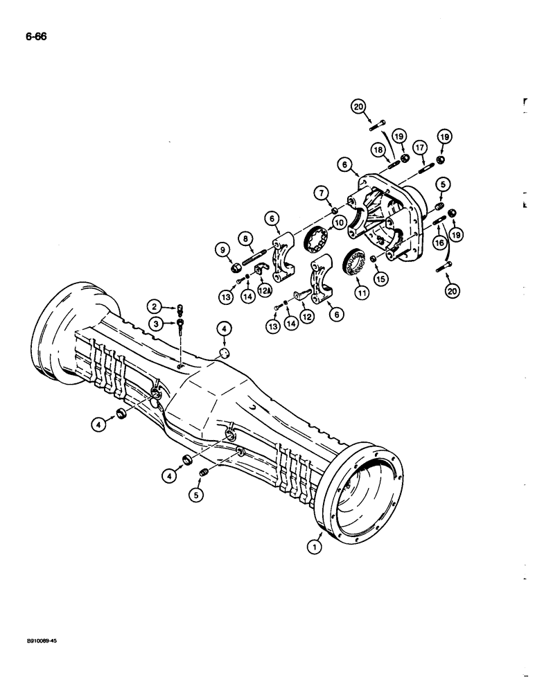 Схема запчастей Case 680L - (6-66) - REAR AXLE, AXLE HOUSING AND CARRIER (06) - POWER TRAIN