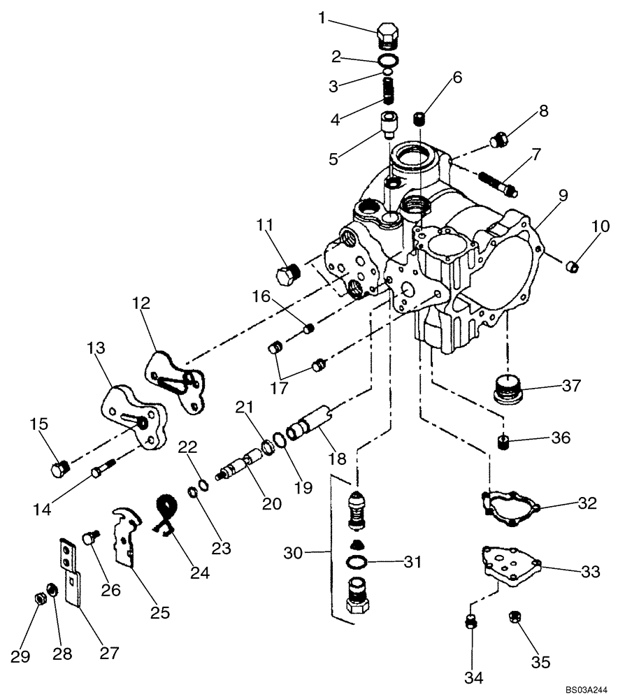 Схема запчастей Case 1845C - (06-14A) - PUMP ASSY, TANDEM, JAF0339424 - (06) - POWER TRAIN