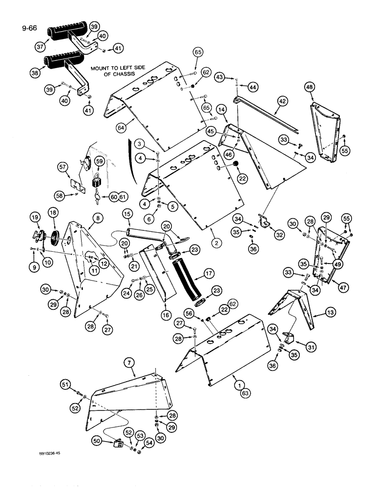 Схема запчастей Case 780D - (9-066) - FENDERS AND STEPS (09) - CHASSIS/ATTACHMENTS