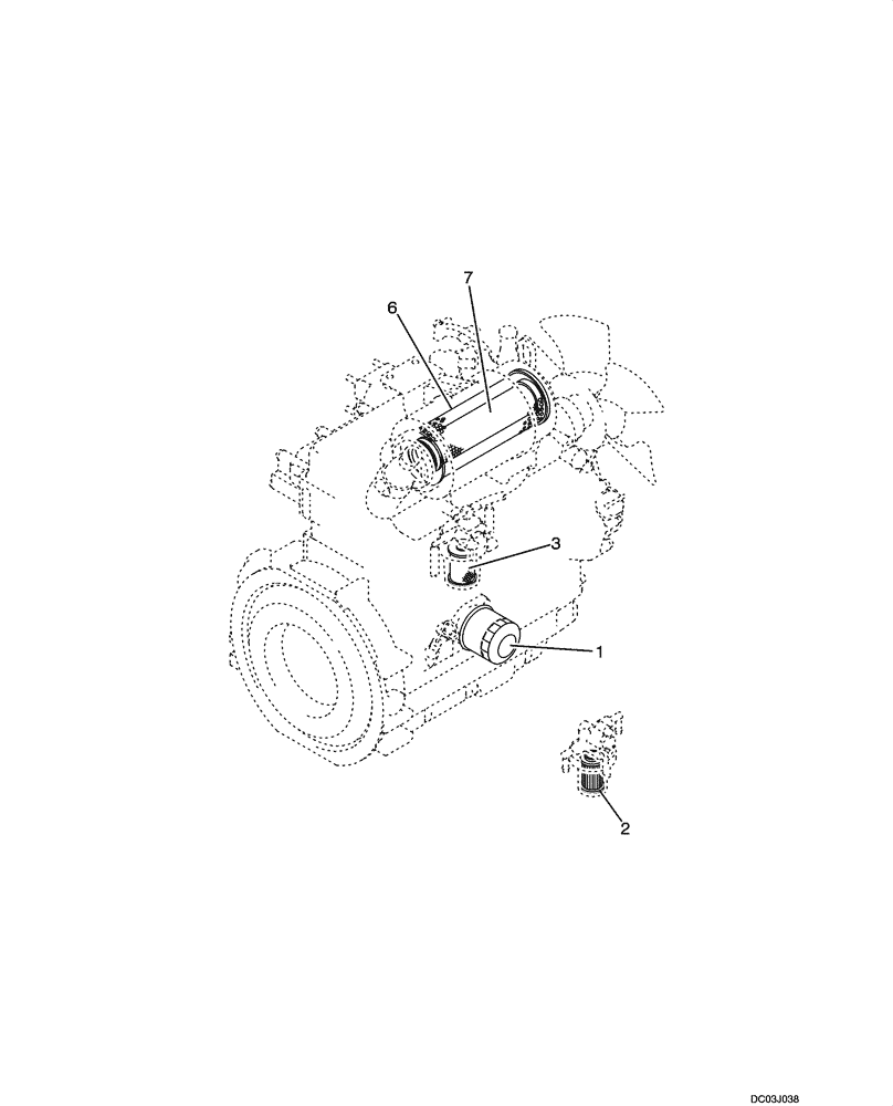 Схема запчастей Case CX47 - (02-21[00]) - ENGINE FILTERS (02) - ENGINE